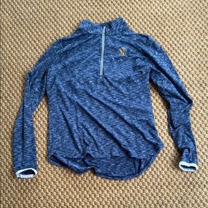 NWOT Zero Restriction Blue and White Space Dye Quarter-Zip Pullover